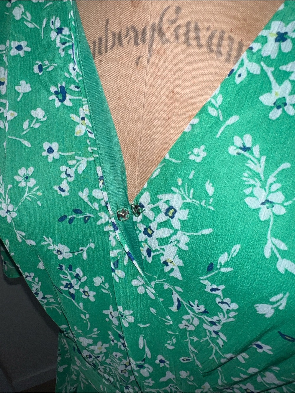 Studio I Green and White Floral Wrap Midi Dress - Picture 2 of 4